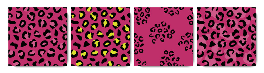 Bright pink abstract leopard seamless pattern. Wild animal skin print. Cheetah or jaguar spots. Trendy ornament. Vector illustration for textile, fabric, sportswear