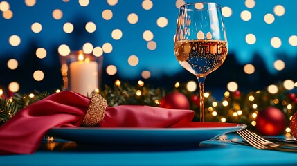 Multicultural holiday celebration with friends and family gathered around a decorated table colorful lights high-resolution professional photography clean sharp focus