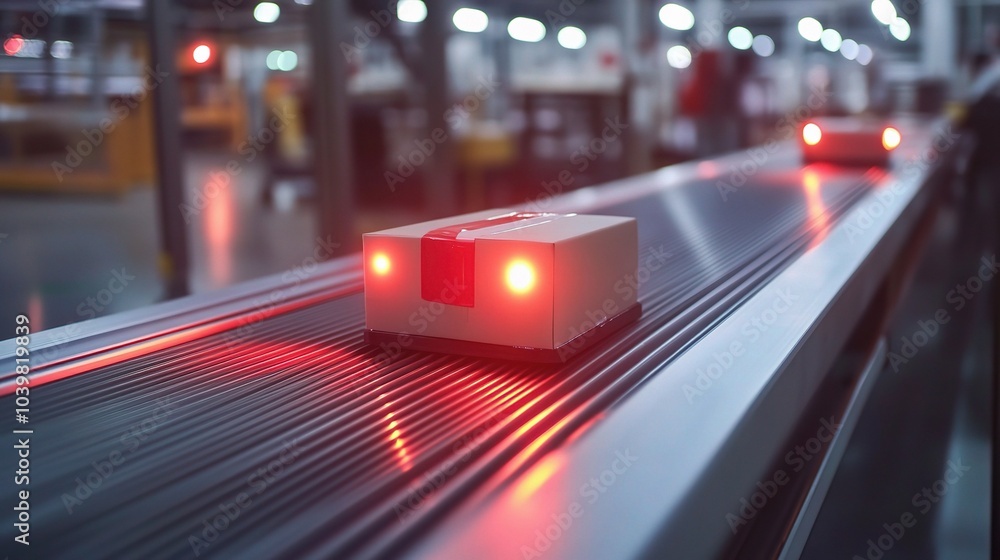 Poster automated conveyor system with detection lights