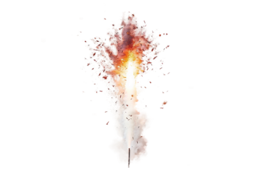 The thrill of rockets: fireworks launched into the air for unforgettable celebrations isolated on transparent background