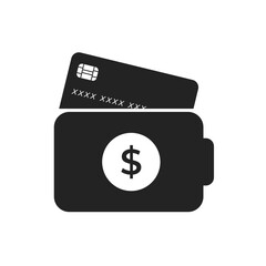 Wallet with card vector isolated illustration icon logo