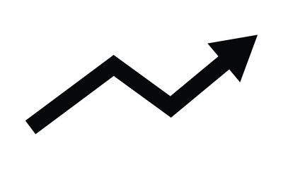 Zig-Zag up arrow icon, grow up arrow icon vector flat simple illustration for web and app. Growing arrow. 
