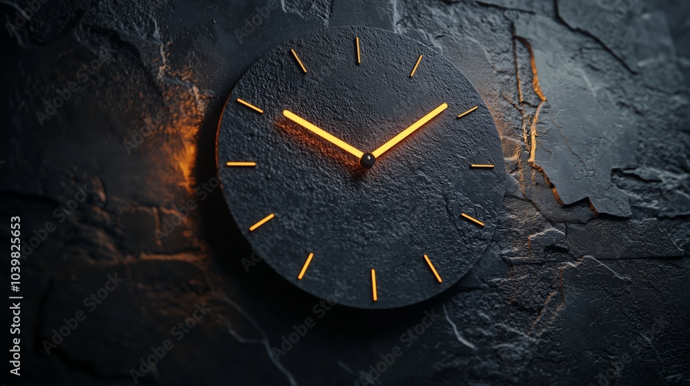 Poster simple abstract clock with minimal lines