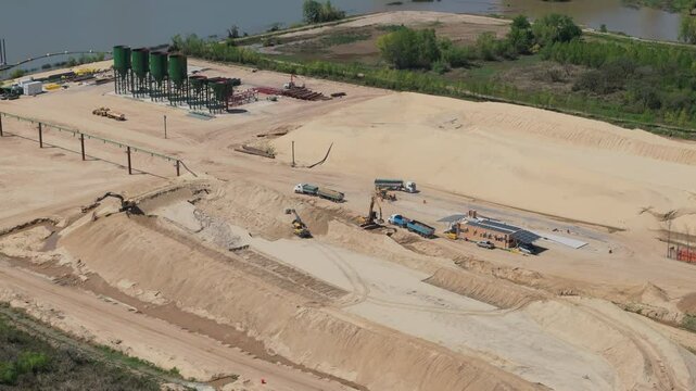 Sand extraction plant located in Buenos Aires Province, Argentina.
