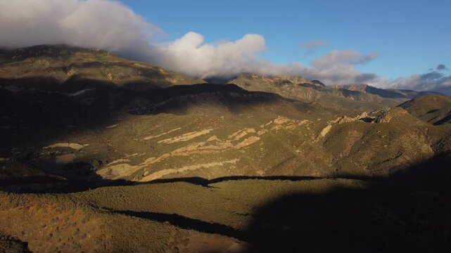 Aerial Time Lapse of Clouds over Pine Mountain, Los Padres National Forest 