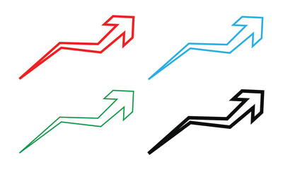 Arrow set icon. Colorful arrow symbols. Arrow isolated vector graphic elements. 