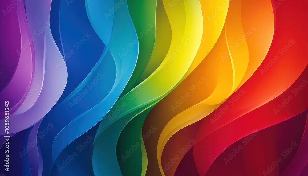 Poster vibrant waves of color flow seamlessly across the canvas in bright patterns