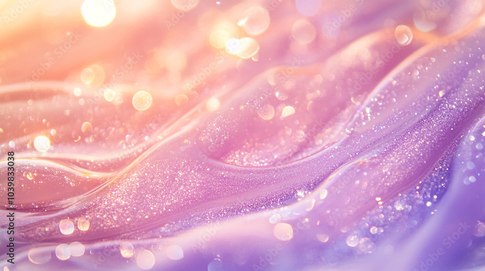 Poster abstract flowing patterns with shimmering colors in warm sunlight during golden hour