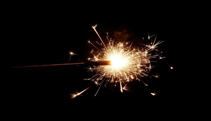 Sparkler glowing brightly in the night during a festive celebration