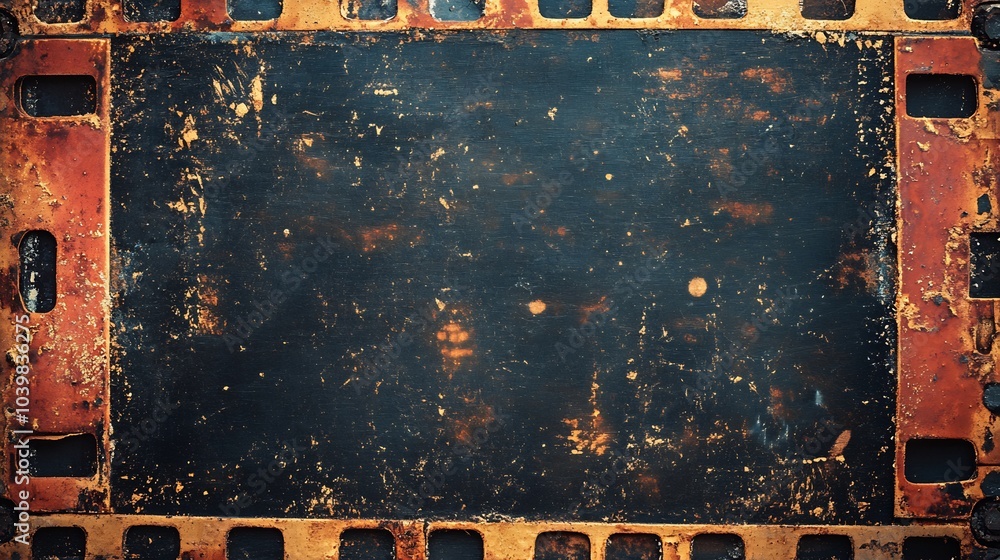 Poster nostalgic image showcasing film grain and a distressed texture with scratches adding character surro
