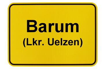 Illustration eines Ortsschildes der Gemeinde Barum in Niedersachsen