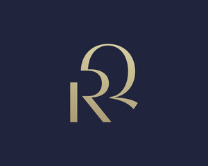 QR or RQ letter logo icon design. Classic style luxury initials monogram.