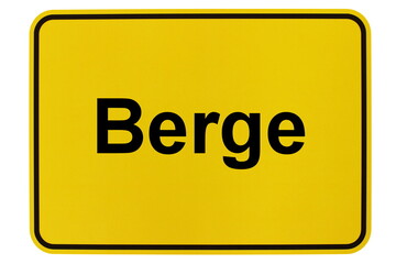 Illustration eines Ortsschildes der Gemeinde Berge in Niedersachsen