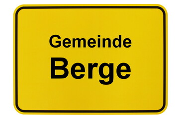 Illustration eines Ortsschildes der Gemeinde Berge in Niedersachsen