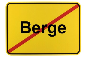 Illustration eines Ortsschildes der Gemeinde Berge in Niedersachsen