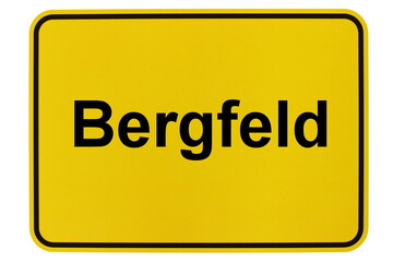 Illustration eines Ortsschildes der Gemeinde Bergfeld,  in Niedersachsen