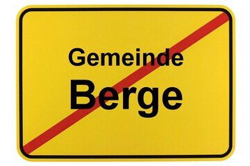 Illustration eines Ortsschildes der Gemeinde Berge in Niedersachsen