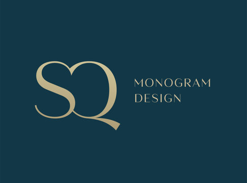 SQ letter logo icon design. Classic style luxury initials monogram.