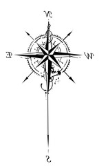 compass on a white background tattoo © Shageeka