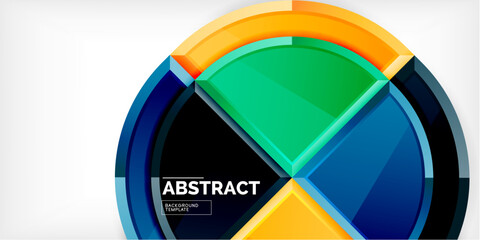 Obraz premium Glossy circles geometric background. Vector Illustration For Wallpaper, Banner, Background, Card, Book Illustration, landing page