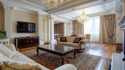 Elegant Modern Living Room with Classical Touches