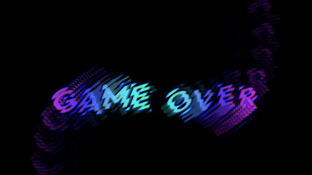 Game over text motion graphic
