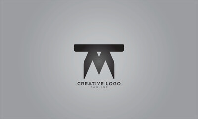 TVM MT MV Abstract initial monogram letter alphabet logo design