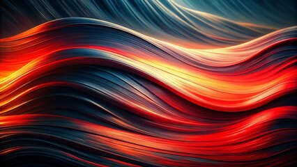 Fototapeta premium Black and Red Abstract Wave Painting - Long Exposure Art for Modern Decor