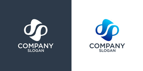 letter s geometric abstract logo design vector