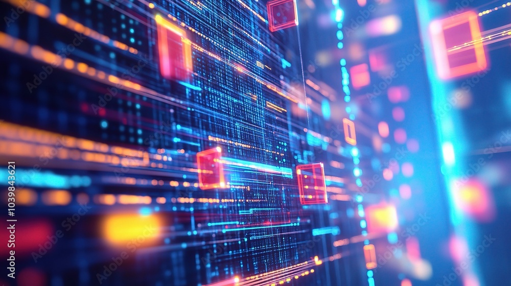 Poster abstract digital data stream background