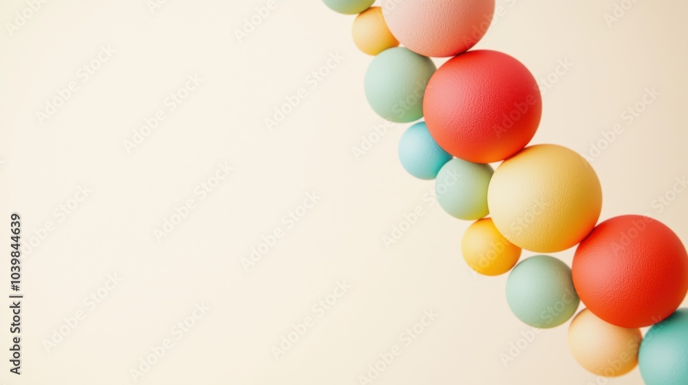 Poster integrating physics concepts with colorful models