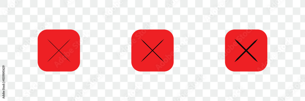 Poster red cross mark isolated on transparent background