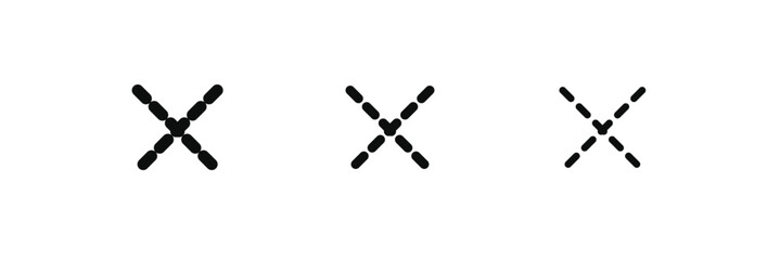 Doodle scribble crosses to cross out or mark text set. X sign sketch style.