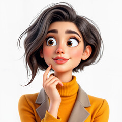 portrait of a woman thinking