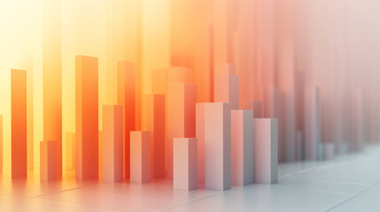 Colorful abstract cityscape with tall buildings and depth perspective