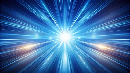 Obraz premium Blue and White Rays in a Reflective Illusion - High Dynamic Range Animation Effect