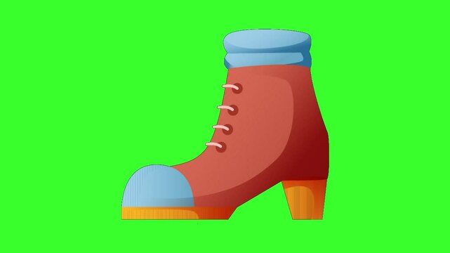 Pair of winter shoes icon animation. boot shoes icon animation video motion graphic video template.