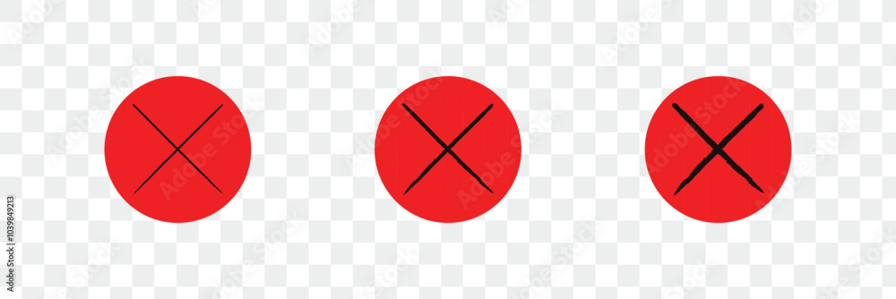 Poster red cross mark isolated on transparent background