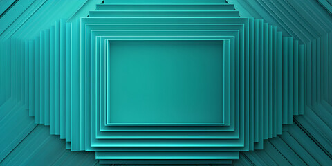 Elegant Turquoise Silk Fabric Background with Central Frame