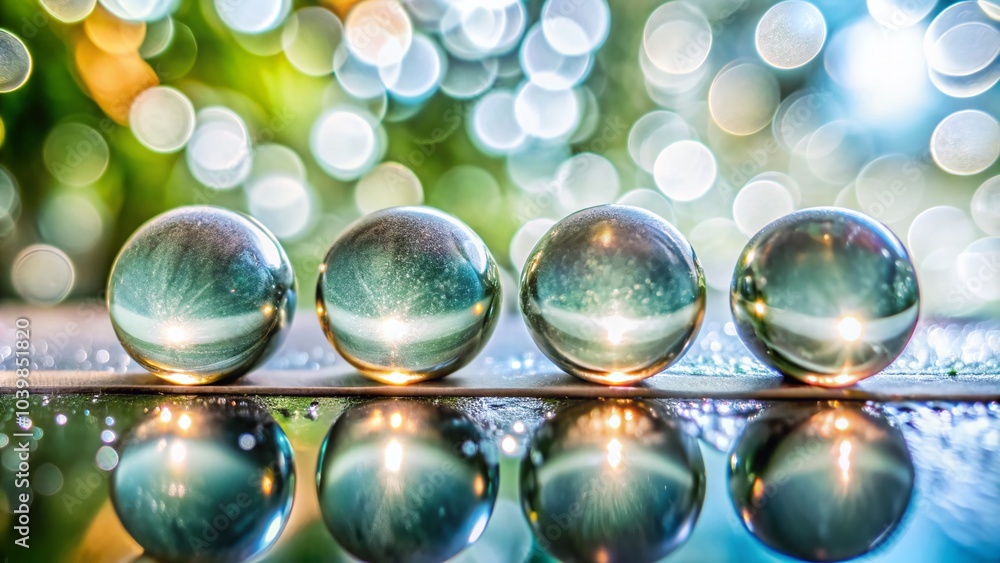 Poster bokeh effect with lignes pointillées - artistic background of aligned dots for modern design