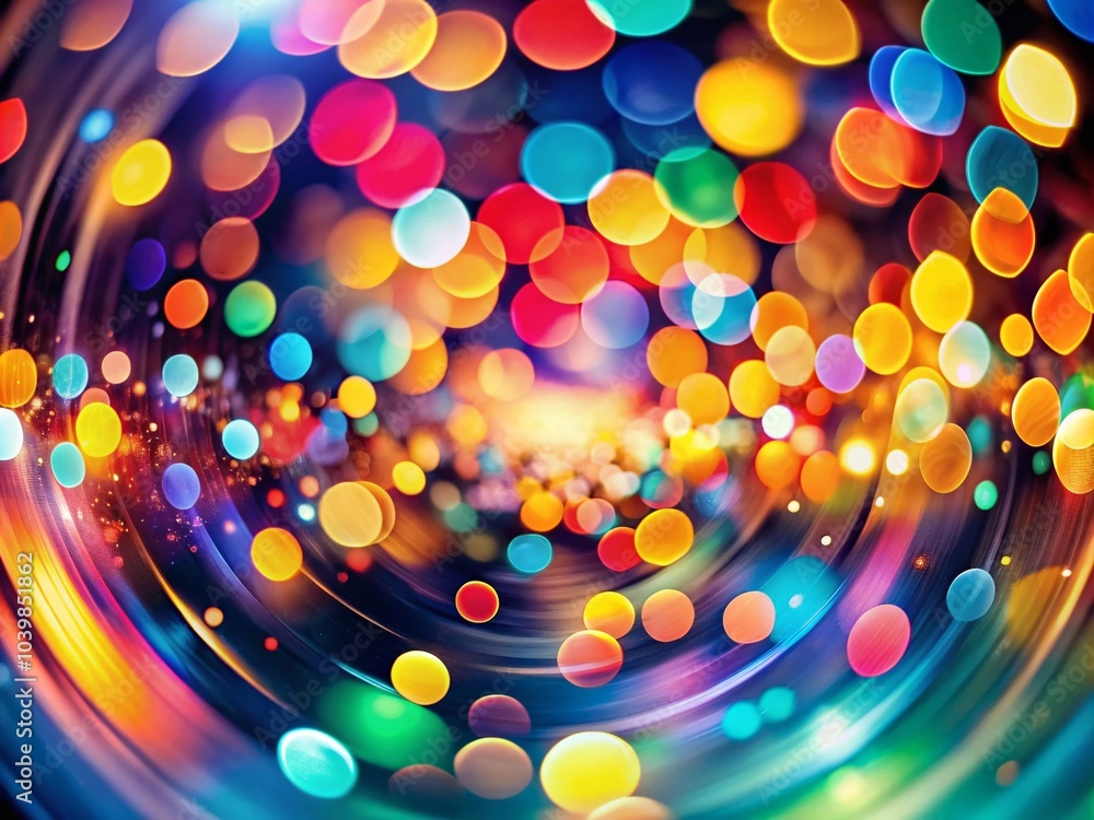 Poster Bokeh Lights Background with Multi-Colored Motion Blur for Stunning Visuals and Creative Projects