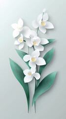 Fototapeta premium Phragmipedium Orchids logo 3d vector papercut