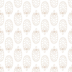 Seamless decorative pattern with funny traditional Christmas elements. Vector background. 