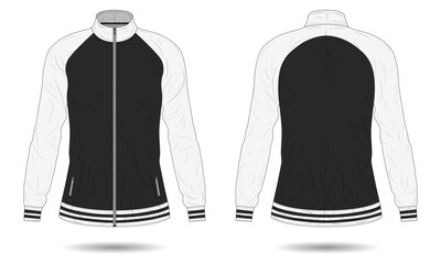 Black and white women sports training jacket mockup © Ancala