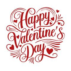 Obraz premium Happy Valentines day text Lettering heart shape invitation card. Happy Valentines Day greeting card. Calligraphic design for print cards, banner, poster Hand drawn text lettering