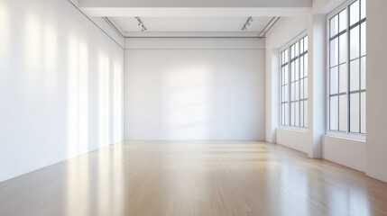 Obraz premium Bright and Spacious Empty Room with Light Windows