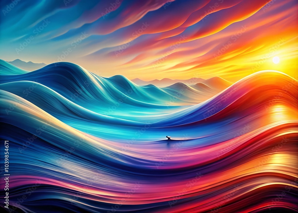 Poster bright abstract background with dynamic waves in minimalist style for modern designs and creative pr