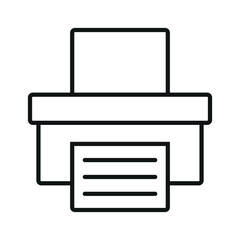 Printer line icon editable stroke hand drawn vector clipart