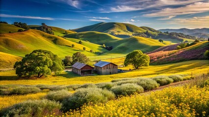 Obraz premium Captivating Candid Photography of Rural Land in California's Lush Landscapes