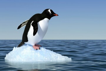Penguin ice outdoors iceberg.